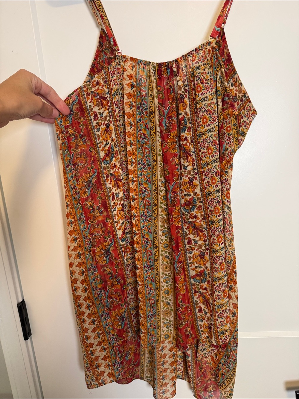 VINTAGE 1990s Oscar de la Renta Boho Empire Waist Babydoll Dress - large - Picture 7 of 9